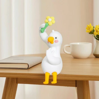 [negjsg] 4 ชิ้น 3D Craft Figurine ตกแต่งคอมพิวเตอร์เครื่องประดับสัตว์ขนาดเล็ก Goose รูปปั้นสําหรับเก้าอี้ตารางชั้นวางของสํานักงาน