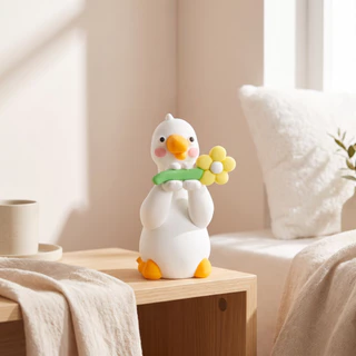 [negjsg] 4 ชิ้น 3D Craft Figurine ตกแต่งคอมพิวเตอร์เครื่องประดับสัตว์ขนาดเล็ก Goose รูปปั้นสําหรับเก้าอี้ตารางชั้นวางของสํานักงาน