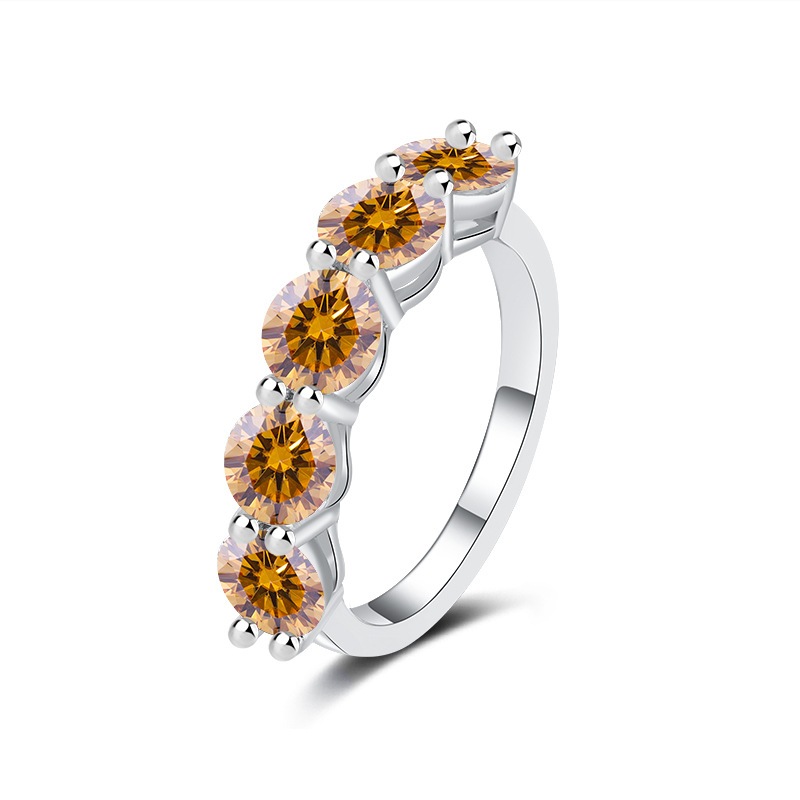 5 มม./0.5ct แต่ละเมล็ด 2.5ct สี moissanite Diamond ครึ่งแหวน Enternity