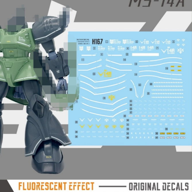 MASTER H167 Water Slide Decal fit สําหรับ HG 1/144 HGUC MS-14F Gelguog Marine (ไม่รวมชุดโมเดล)