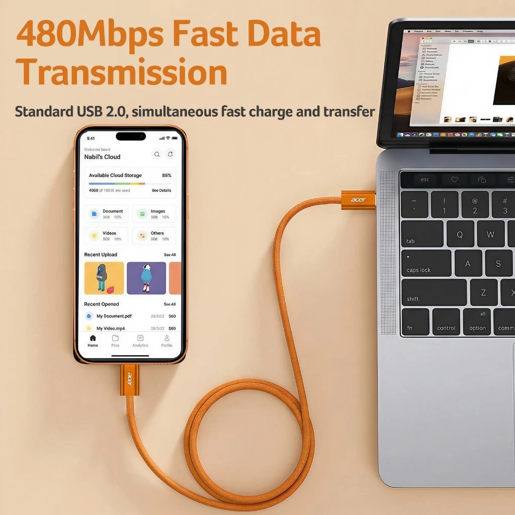 Acer UC0025 สายชาร์จ Type-C to L PD 27W 480Mbps thumbnail 7