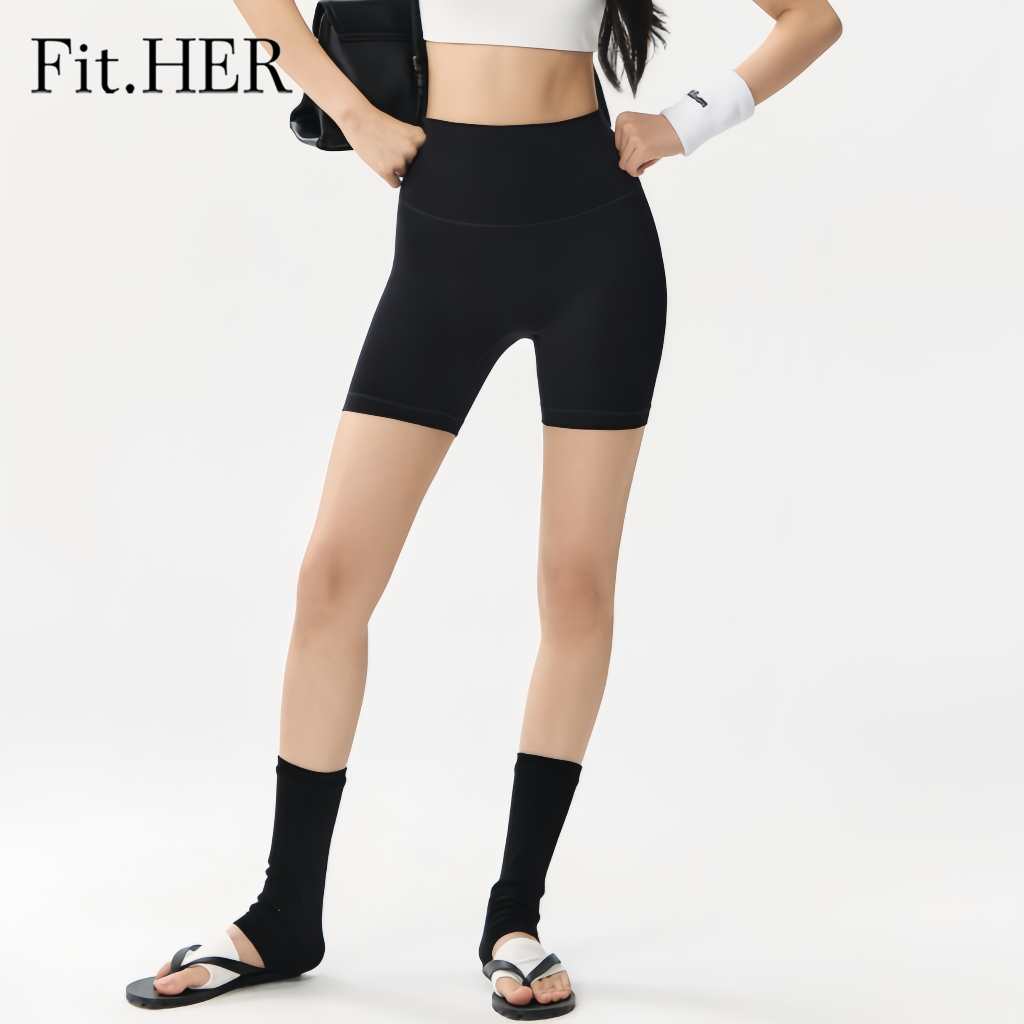 Fit HER ใหม่ กางเกงเลกกิ้ง เอวสูง ยกสะโพก สามส่วน ลายฉลาม แฟชั่นฤดูร้อน สําหรับเล่นกีฬา โยคะ บาร์บี้