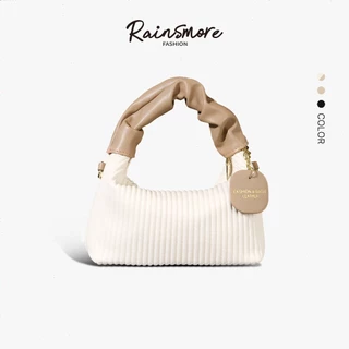 กระเป๋าถือผู้หญิง RAINSMORE ดีไซน์โมเดิร์น ลายทางแนวตั้งสุดชิค พกได้ 3 สไตล์ (สะพายข้าง / หิ้ว / คาดไหล่)