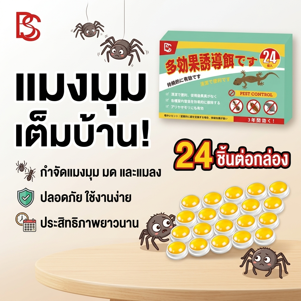 แผ่นเหยื่อกําจัดแมงมุม Feh ใช้งานง่าย ปลอดภัยต่อคนและสัตว์ 8 ชิ้น ผลลัพธ์ยาวนาน