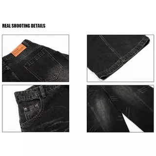 BEYOUNG.X-กางเกงยีนส์ผู้ชายสีดำทรงขากว้างฟอกย้อนยุค Baggy Jeans สไตล์สตรีทวินเทจ หลวมสบาย ใส่เท่ๆ สไตล์ฮิปฮอป