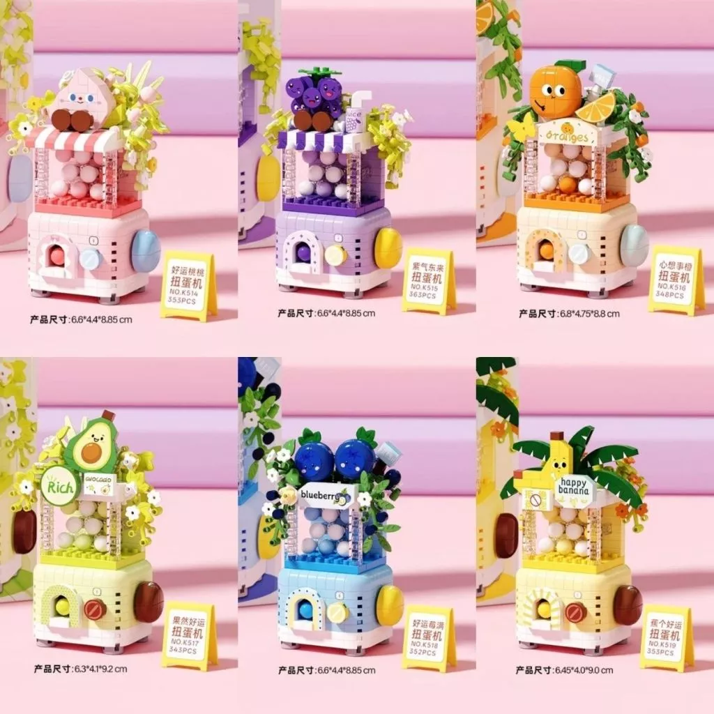 🍇ส่งจากกรุงเทพ ตัวต่อนาโน กาชาปอง 6 แบบ นำโชคดีมาให้คุณ 8cm ผลไม้ กล้วย ส้ม ของขวัญ diy ของเล่นเด็ก ของเล่น3d ของขวัญน่ารักๆ ของตกแต่งบ้าน <Nancy>