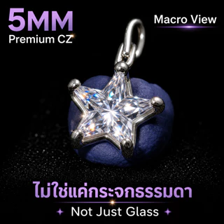 ZHENL จี้ดาว 5 แฉก 5 มม. เพชร CZ กลางดาว 12 สี Lucky Charm ชุบ PVD 18K ทอง/เงิน 316L สแตนเลส ไม่หมอง ไม่สนิม กันน้ำ 100% ไม่แพ้ สำหรับผู้หญิง ผู้ชาย ใส่ทุกวัน ปาร์ตี้ ของขวัญ DIY Charm