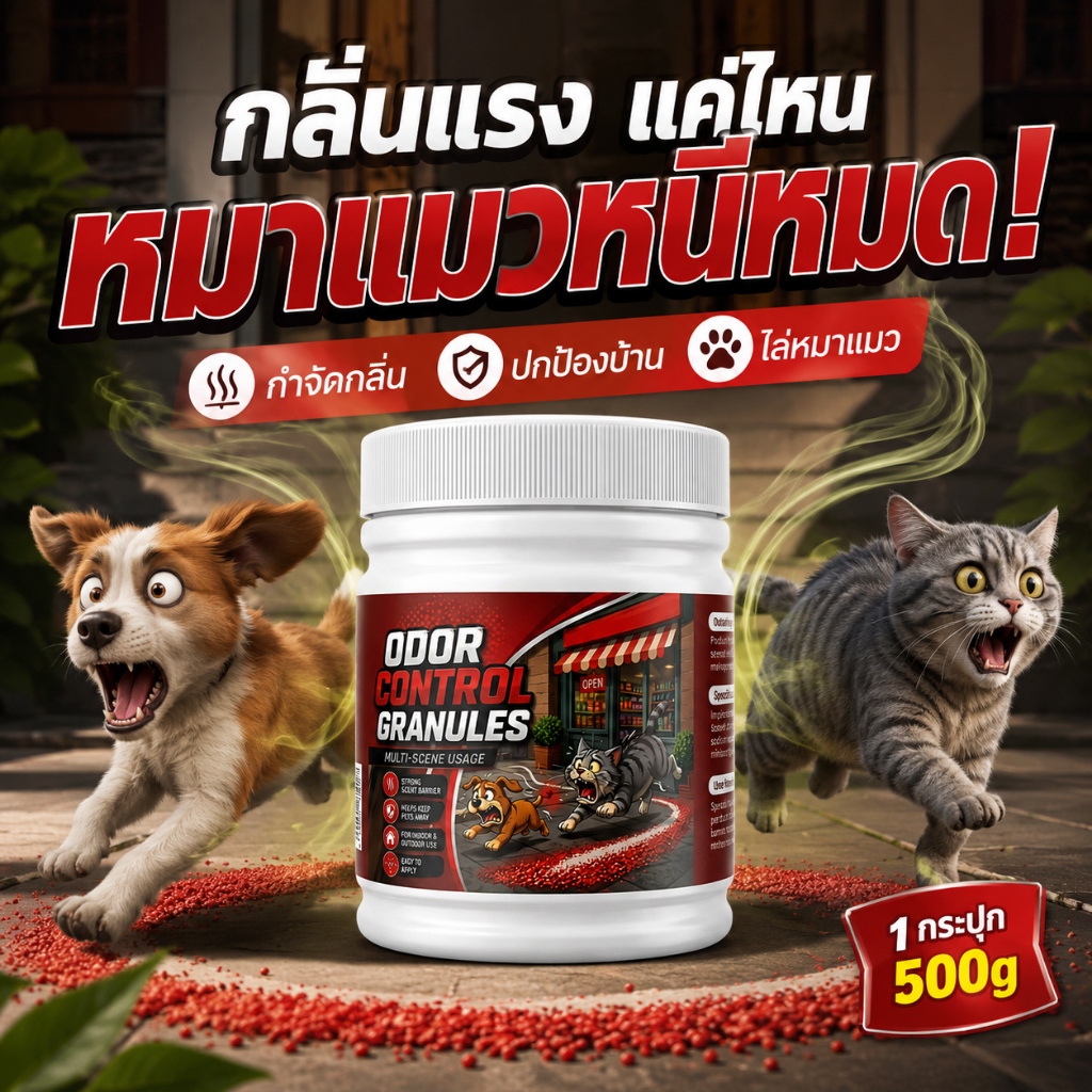 แมวและสุนัขไม่เข้าใกล้! ผงไล่สัตว์ สูตรเข้มข้น ไล่แมวจร ไล่สุนัข ใช้ได้รอบบ้าน
