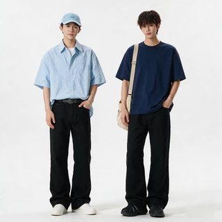 Breeze Jeans กางเกงยีนส์ผู้ชายทรงขาม้าปลายขาบานเล็ก สไตล์เกาหลี แฟชั่นเนื้อผ้านุ่ม ดูผอมได้ดี พร้อมส่ง จับคู่อะไรก็ได้