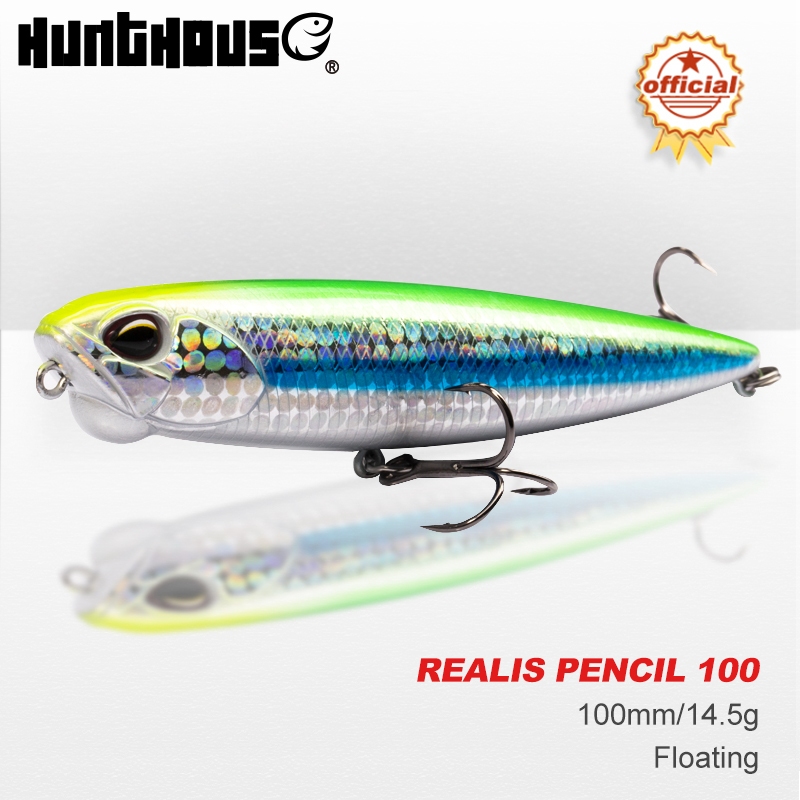 Hunthouse REALIS ดินสอ 65 ลอย Stickbait ตกปลา Lure 65/100 มม. 5.5/14.5g WTD Action เสียง Pesca ประดิษฐ์ 2020 Tackle
