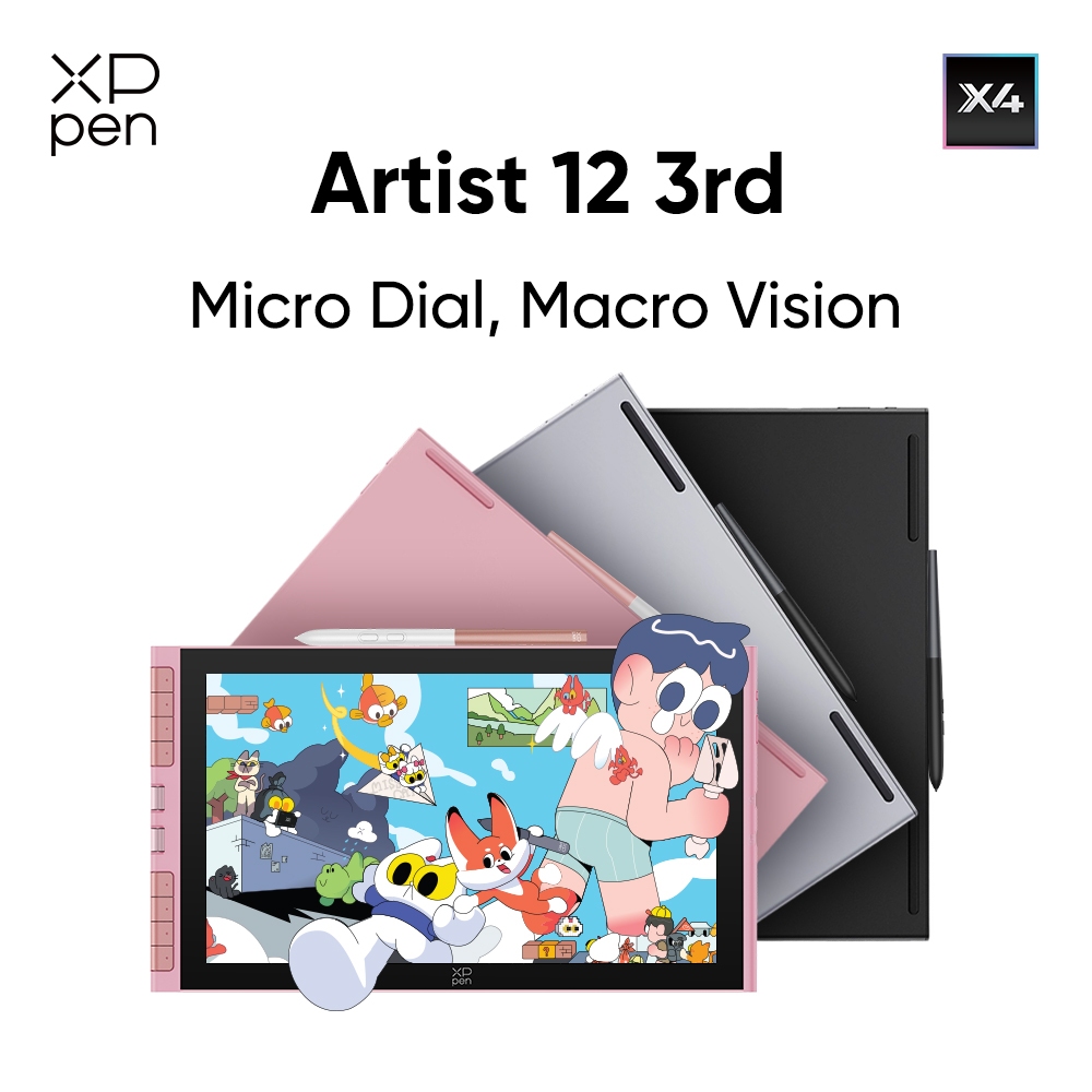 XPPen Artist 12 3rd Drawing Display Graphic Display พร้อม Micro X-Dial พร้อม X4 16K ระดับปากกา