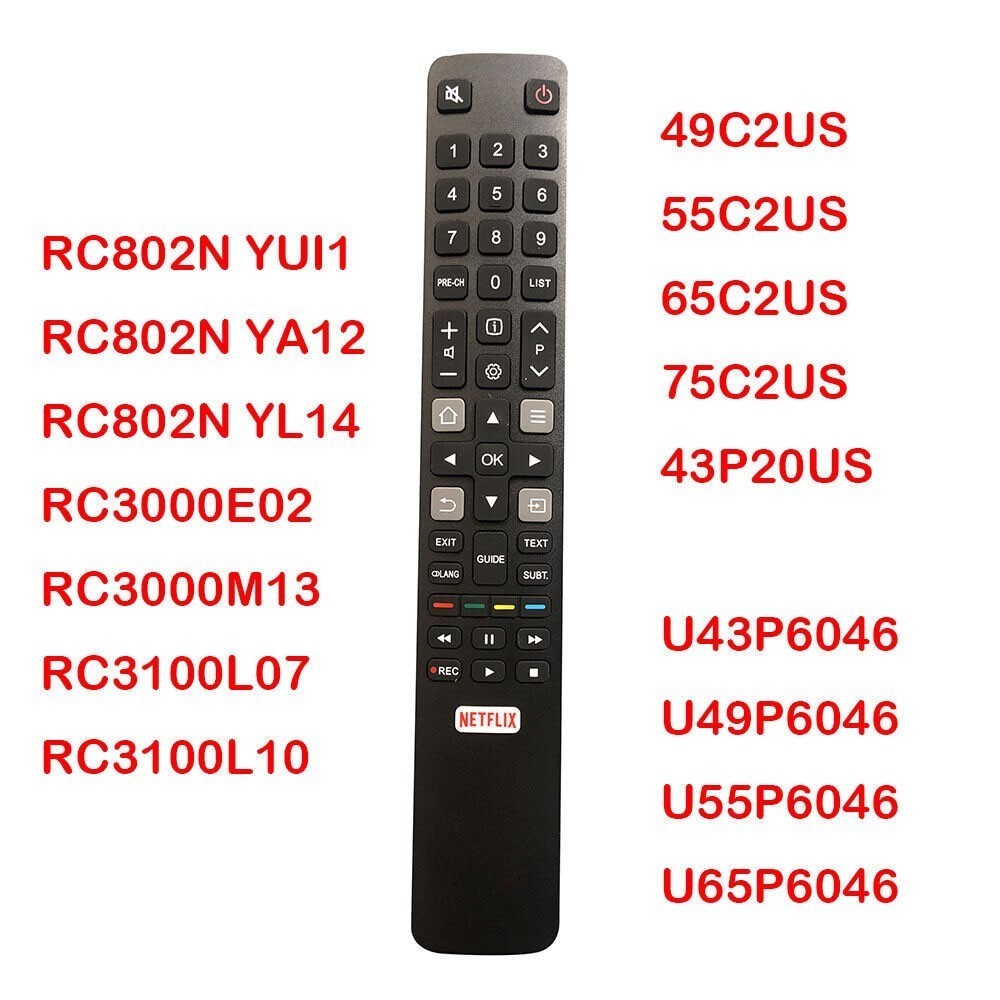 R RM-L1508 + เหมาะสําหรับ TCL TV รีโมทคอนโทรลอินฟราเรด 32S6000S 40S6000FS 43S6000FS 49C2US 55C2US 65