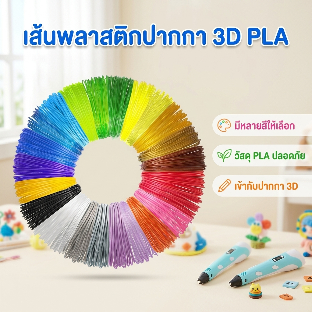 3D ปากกา Filament เติม 16.4ft 20 สี PLA 3D เครื่องพิมพ์ Filament Pack 1.75 มม. Filament SHOPQJC1449