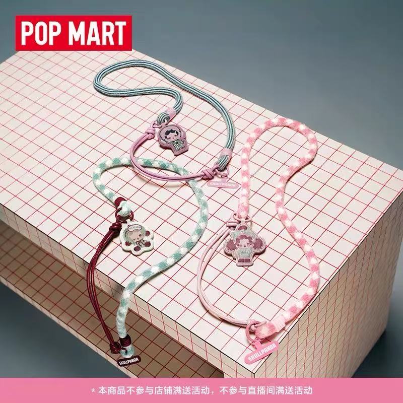 POPMART BubbleMats  SKULLPANDA "Want หรือ Not" Series Mobile Phone Hanger Gift Box Peripheral Products