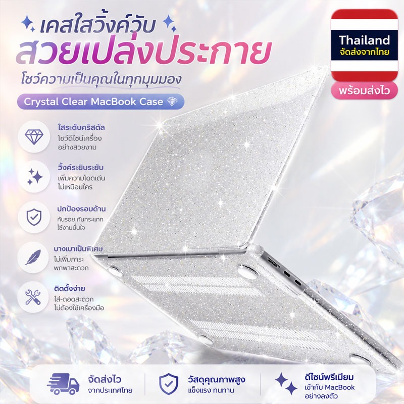 เคสคริสตัลใส สําหรับ macbook 2023 Air 13 15 A2941 A2681 A1706 A1708 A1932 A1466 A1502 A2159 A2179 A1