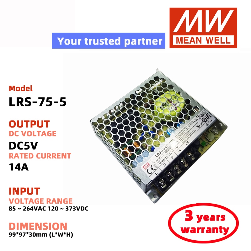 MEAN WELL LRS-75-24 DC24V 3.2A LRS-75-5 LRS-75-12 LRS-75-15/75-36/75-48 Switching Power Supply Meanw