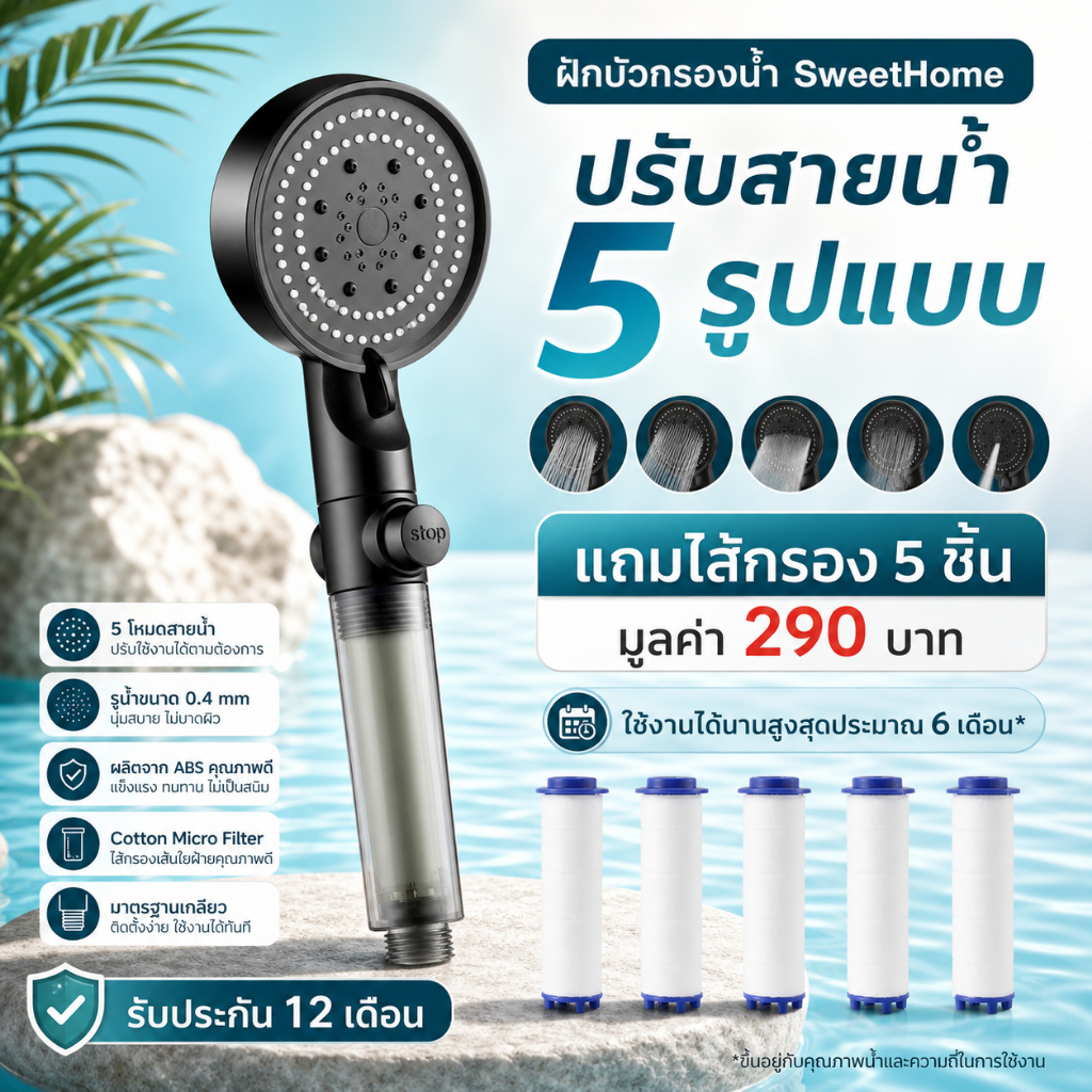 เครื่องกรองฝักบัว SweetHome
