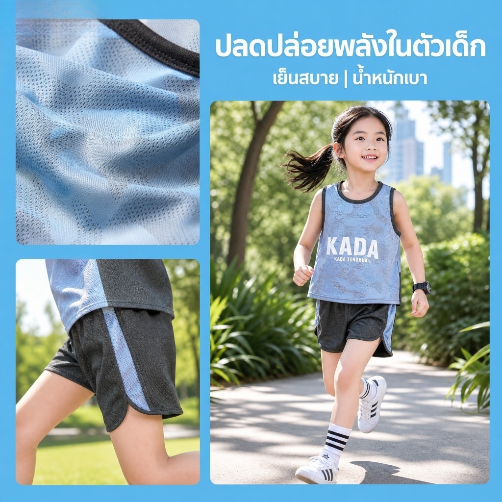กรุงเทพฯ จัดส่ง กรุงเทพพร้อมสต็อกเด็กตาข่ายระบายอากาศเสื้อ รูปที่ 2