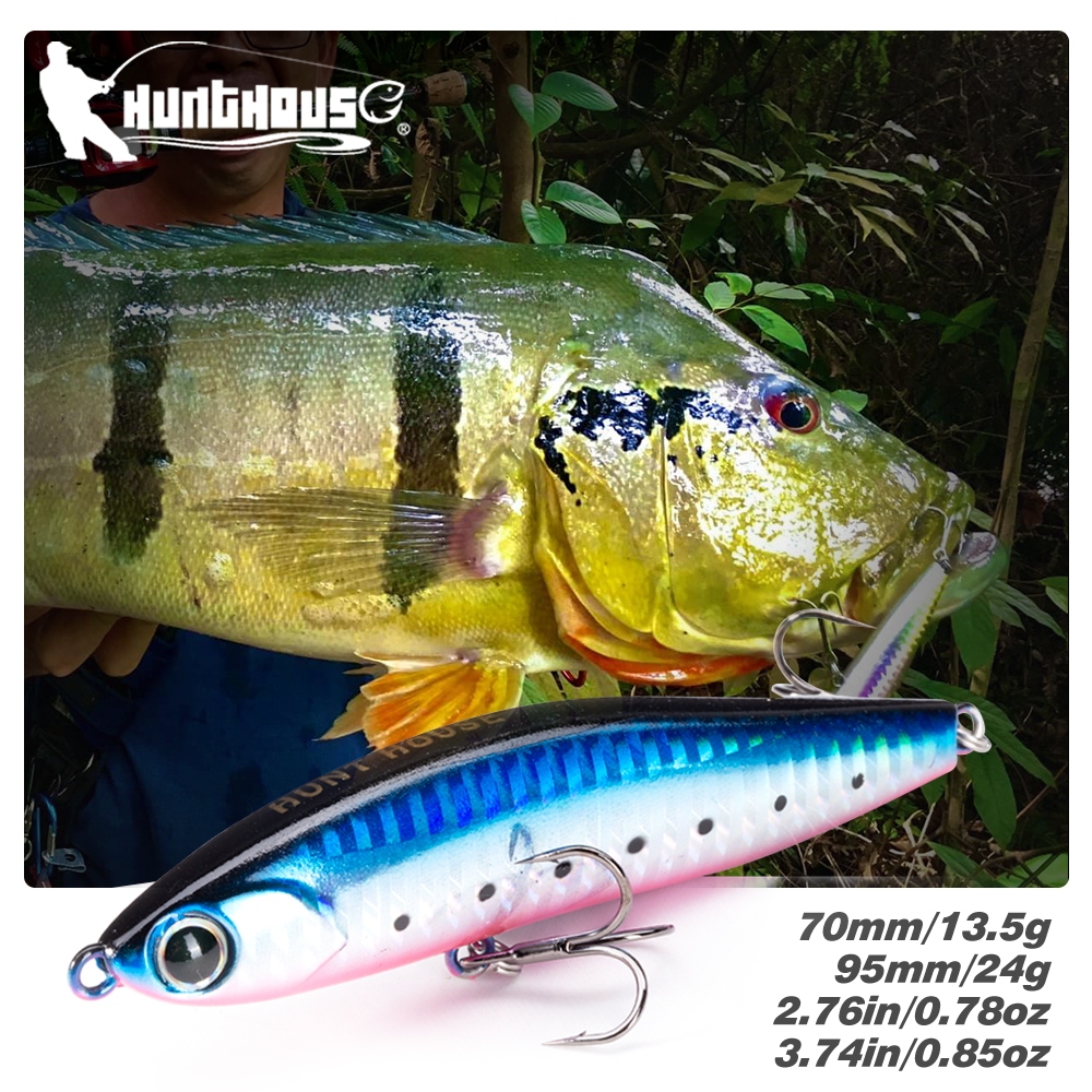 Hunthouse Sinking ดินสอตกปลา Lure 70 มม./13.5g 95 มม./24g น้ําผึ้ง Trap Trolling Wobblers Hard เหยื่อน้ําเค็มสําหรับเบสปลาเทราท์