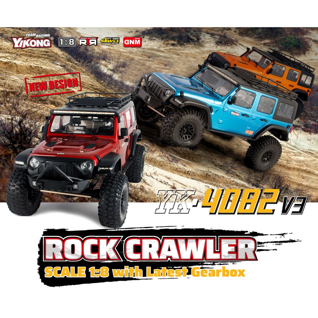 YIKONG YK4082 V3 1/8 Scale 635mm Jeep Wrangler Crawler RC รถโมเดล