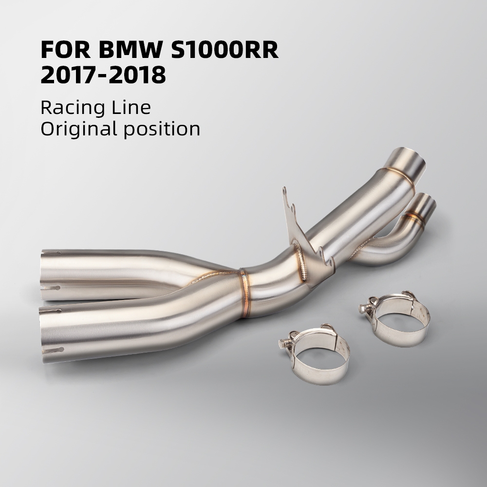 สําหรับ BMW S1000RR 1000rr 2017-2018 รถจักรยานยนต์สแตนเลสไอเสียท่อกลาง
