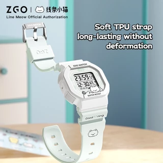 ZGO นาฬิกาดิจิตอลสำหรับเด็กผู้หญิง นักเรียน กันน้ำลึก 50 เมตร มีไฟเรืองแสง หลายฟังก์ชัน รุ่น 8618