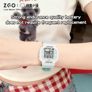 ZGO นาฬิกาดิจิตอลสำหรับเด็กผู้หญิง นักเรียน กันน้ำลึก 50 เมตร มีไฟเรืองแสง หลายฟังก์ชัน รุ่น 8618