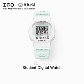 ZGO นาฬิกาดิจิตอลสำหรับเด็กผู้หญิง นักเรียน กันน้ำลึก 50 เมตร มีไฟเรืองแสง หลายฟังก์ชัน รุ่น 8618