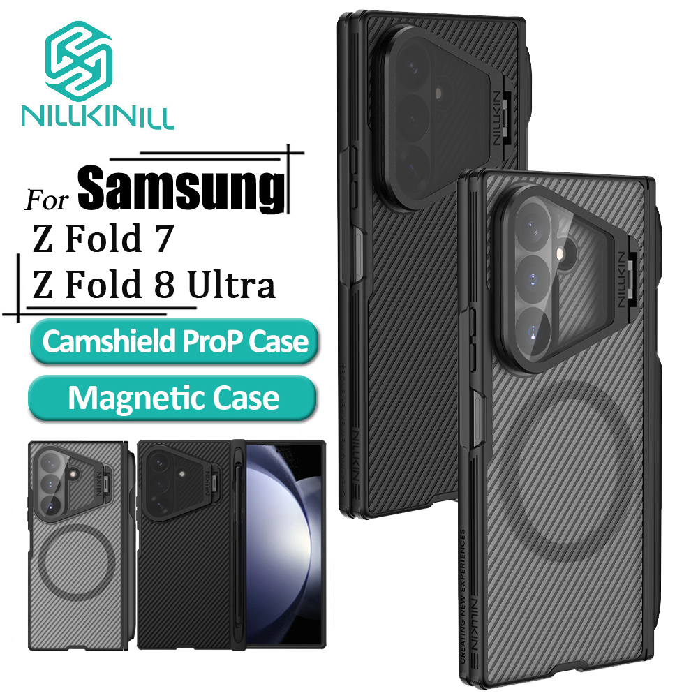Nillkin Flip Cover Magnetic Case สําหรับ Samsung Galaxy Z Fold7 / Fold 8 Ultra เคสโทรศัพท์กรณีพลิกเลนส์ขาตั้งกล้องป้องกันกลับ Cove (S รุ่นปากกา)