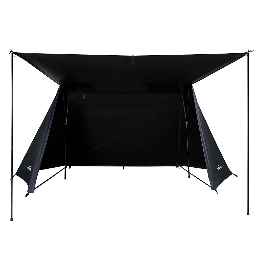 จับภาพ 1.0 เสา Y-Frame Solo Camping เต็นท์ 1-2 คนสีดํา Glamping เต็นท์ป้องกันรังสียูวีกันน้ํากลางแจ้