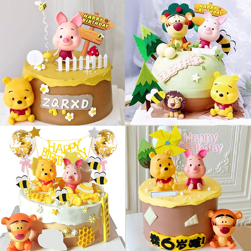 ของเล่นฟิกเกอร์ Winnie The Pool สําหรับตกแต่งเค้กวันเกิด