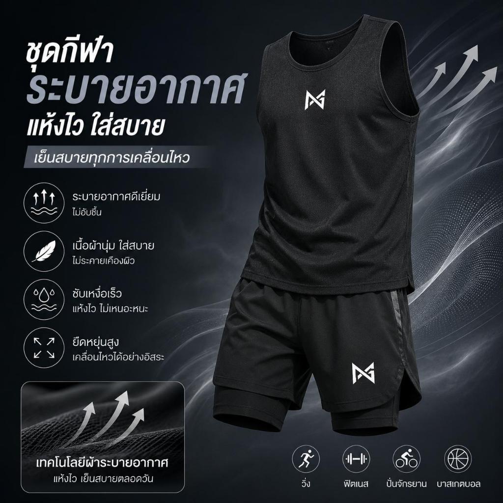ผู้ชายผู้หญิงชุดกีฬาชุดกีฬา Quick-Drying Breathable สบายเหมาะสําหรับกอล์ฟวิ่งแบดมินตันกีฬาฟิตเนสชุด