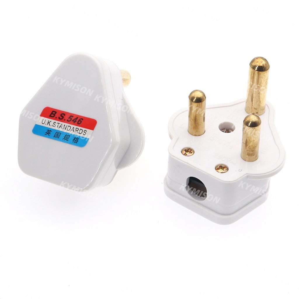 South African Rewireable Plug อะแดปเตอร์ที่ถอดออกได้ประเภท M/Type D, สายไฟสําหรับสายไฟสาย 15A 250V 3 รอบ Pins ปลั๊กไฟฟ้า