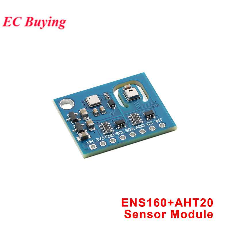 ENS160 AHT20 CO2 eCO2 TVOC Air คุณภาพเซ็นเซอร์แก๊สอุณหภูมิความชื้นโมดูล