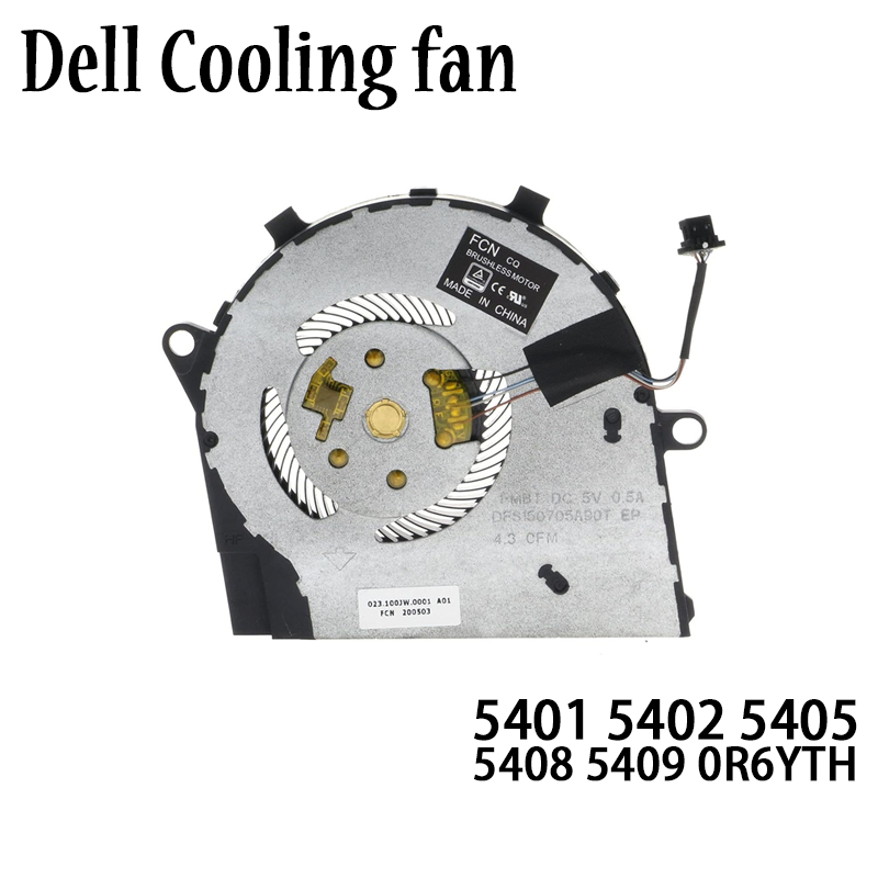 พัดลมระบายความร้อน CPU สําหรับ Dell Inspiron 14 5401 5402 5405 5408 Dell Vostro 14 5402 0R6YTH R6YTH