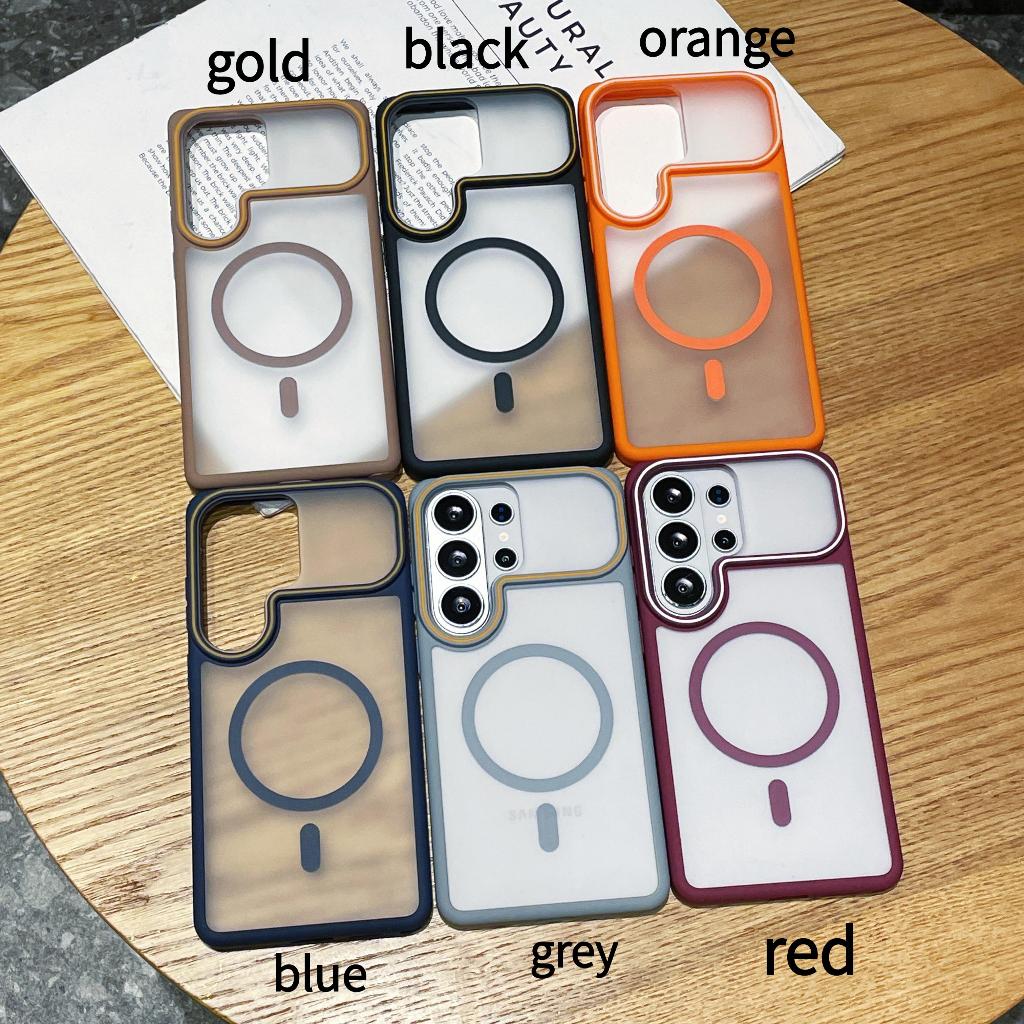 SAMSUNG เคสโทรศัพท์แม่เหล็กฝ้าใส,คัตเอาท์กล้องขนาดใหญ่,ฝาครอบกึ่งโปร่งใสกันกระแทก,เข้ากันได้กับSamsung S26 Ultra, S25 Ultra, S24 Ultra, S23