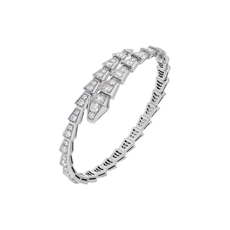 กําไลงูเงิน moissanite Diamond เต็มรูปแบบ กําไลนําโชคสําหรับของขวัญ