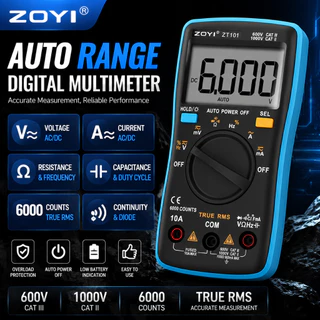 ZOYI ZT-101 Auto Range Digital Multimeter 6000 Counts Anti-Burn Voltage Current Resistance Tester