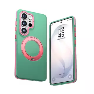 เคสโทรศัพท์แม่เหล็กสีตัดกัน 360° ขาตั้งแหวนหมุนได้ ขอบกันลื่น ฝาครอบป้องกันกันกระแทก ใช้ได้กับ Samsung S26 Ultra, Samsung S25, Samsung S24 Ultra, Sams
