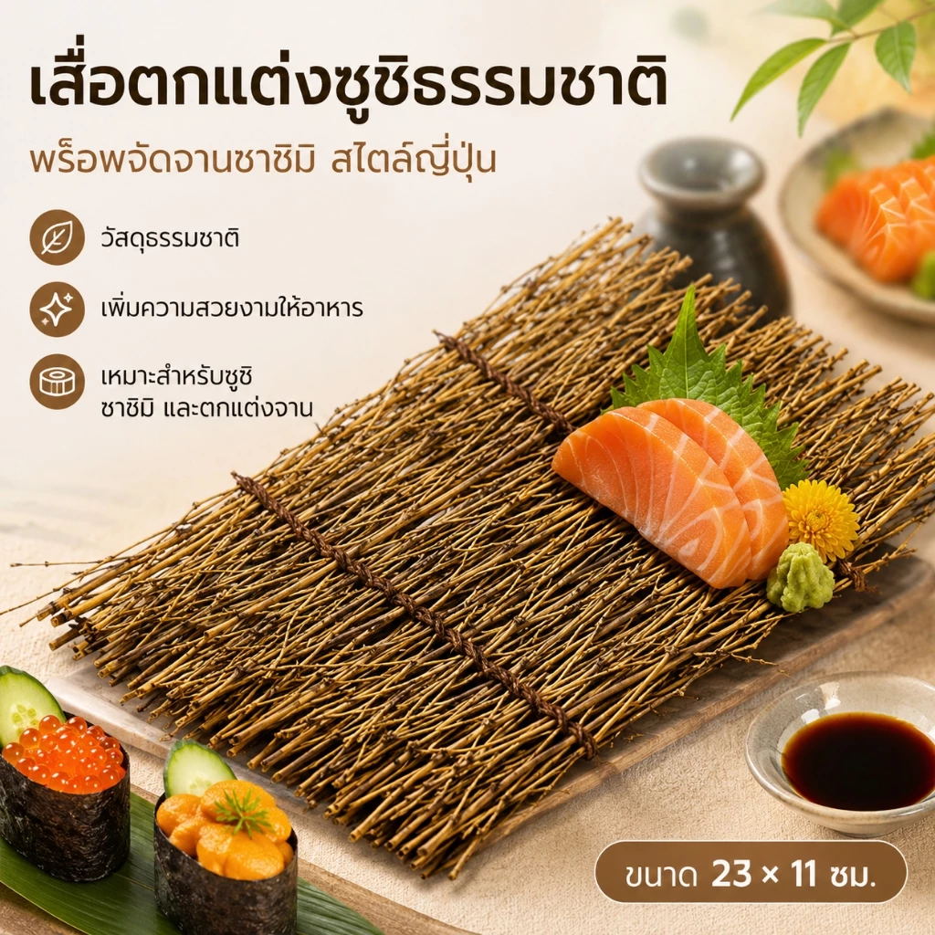 【จัดส่งท้องถิ่น】ธรรมชาติสีม่วงไม้ไผ่รั้วตกแต่งประณีตซูชิจานถาดแผ่นมินิสวน พี เชือก ซาซิมิเสื่อที่ละเอียดอ่อนนวนิยาย