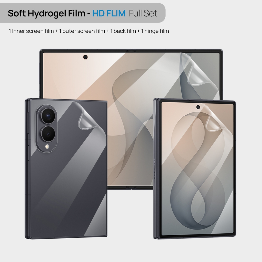 ฟิล์มไฮโดรเจลแบบเต็มป้องกันสําหรับ Samsung Galaxy Z Fold 8 / Fold 8 Ultra ตัวป้องกันหน้าจอ TPU นุ่มพิเศษด้านนอกด้านในด้านหลัง
