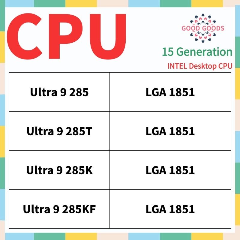 Ultra 9 285 Ultra 9 285T Ultra 9 285K 9 285KF 15th generation INTEL Core Desktop CPU LGA1851