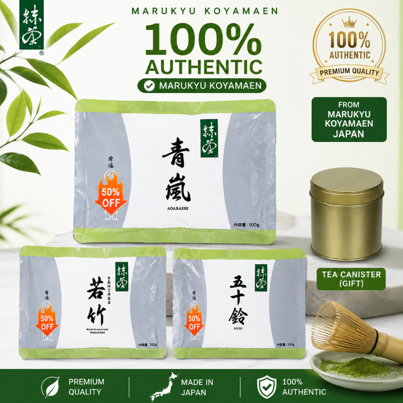 【Buy 1 Get a Free Cup】Wakatake Matcha 100g by Marukyu Koyamaen Rich Uami & Mild Astringency | เหมาะสําหรับ อุษณุชา | อโรม่าหญ้าสด | อุจิ เจแปน+100ก