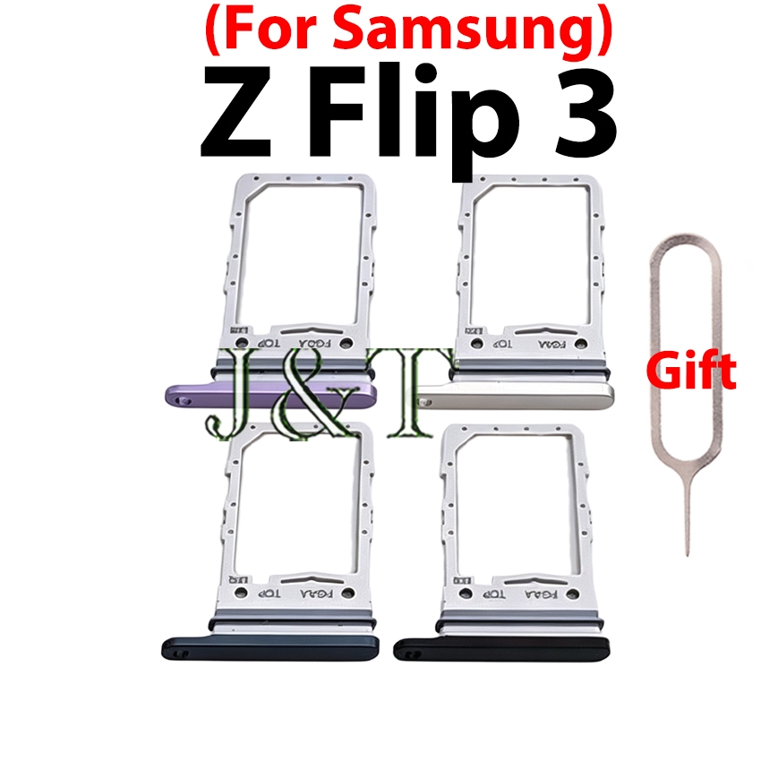 สําหรับ Samsung Galaxy Z Flip 3 5G F7110 F711U F711B F711N ถาดซิมผู้ถือบัตร Reader SD สล็อตอะแดปเตอร