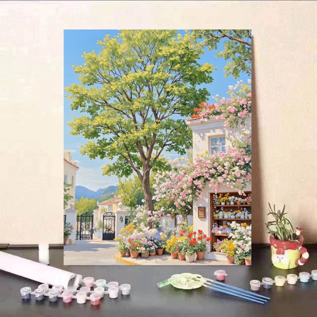 ระบายสีตามตัวเลข เฟรมระบายสี ระบายสี ของขวัญ DIY ฝึกสมาธิ สำหรับตกแต่งบ้าน ชุด paint by number
