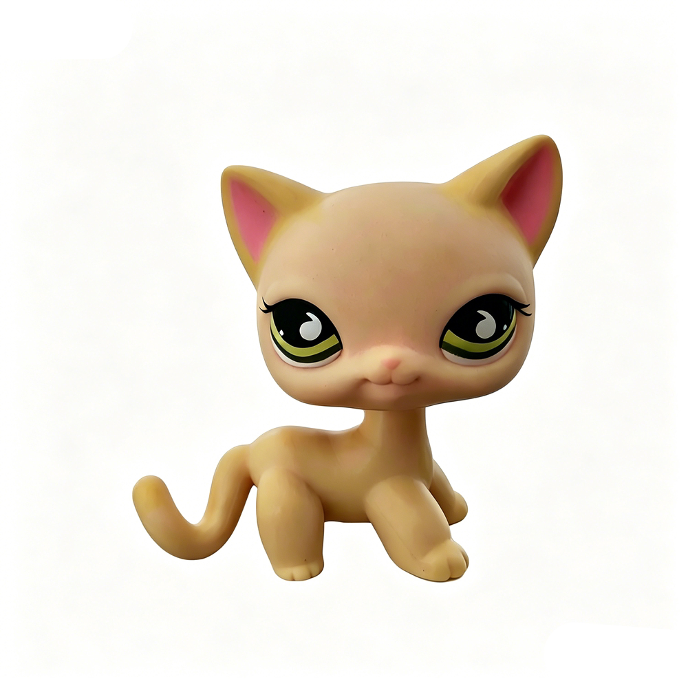 Littlest Pet Shop Toy 733 ครีมเหลือง ผมสั้น Cat Kitty LPS
