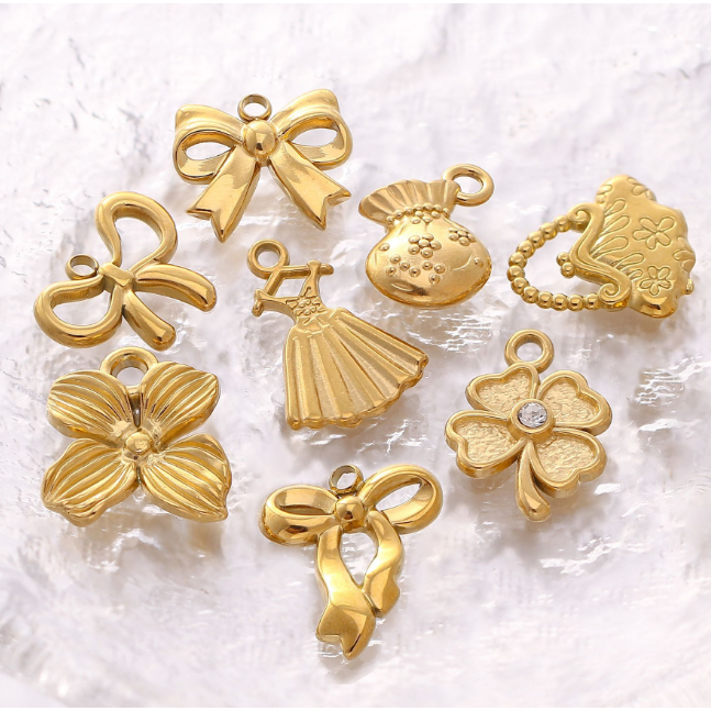 สแตนเลส Bowknot เสื้อผ้ากระเป๋า Four-leaf Clover DIY เครื่องประดับและอุปกรณ์เสริมขายส่ง HANDMADE