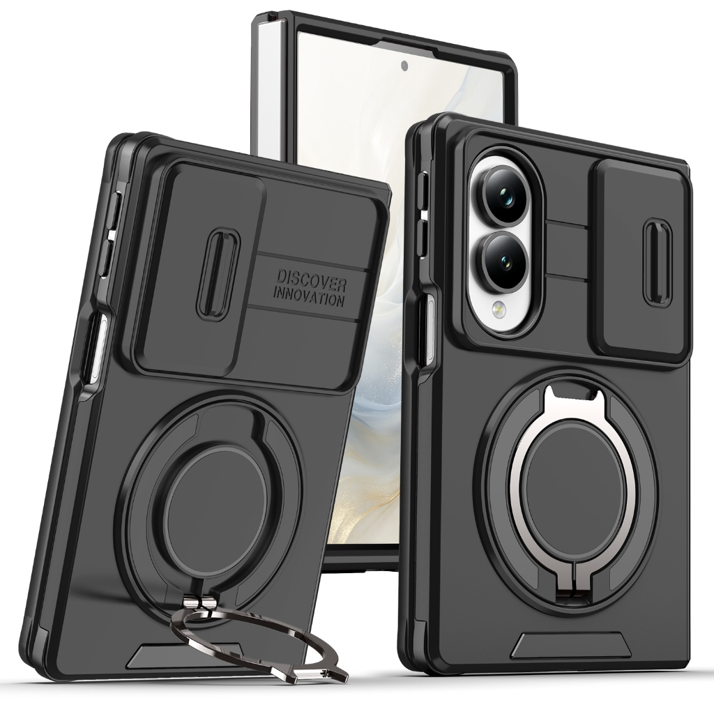 Sunyi สําหรับ Samsung Galaxy Z Fold 8 Ultra 7 6 Case ขาตั้งแม่เหล็ก 360° หมุนฝาครอบกันกระแทกสลิมฟิตป้องกันการวางขาตั้งแม่เหล็ก