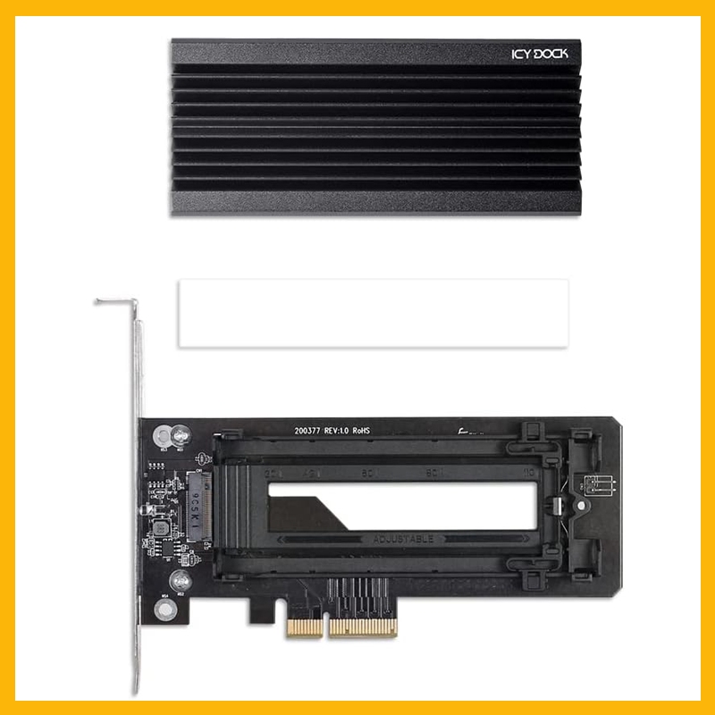 ICY DOCK EZConvert EX Pro MB987M2P-1B PCIe 4.0 x4/x8/x16 Adapter/Expansion Card for M-Key M.2 NVMe P