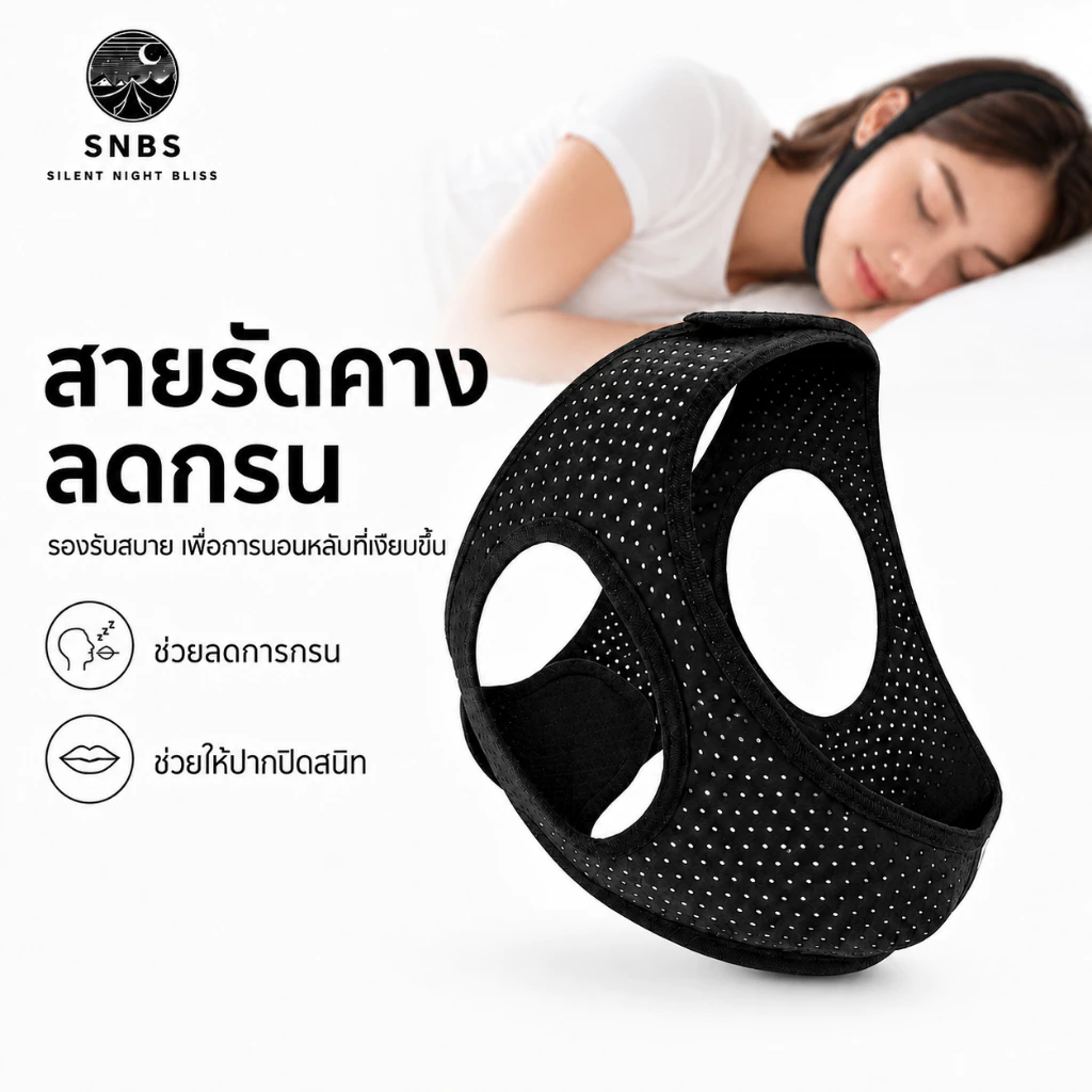 Anti Snoring Chin Strap สําหรับ Sleep – สายรัดขากรรไกรแบบปรับได้หยุดกรน Sleep Support สําหรับผู้ชายผู้หญิง